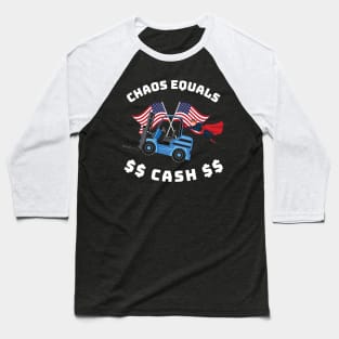 Forklift Super Chaos Equals Cash BW Baseball T-Shirt